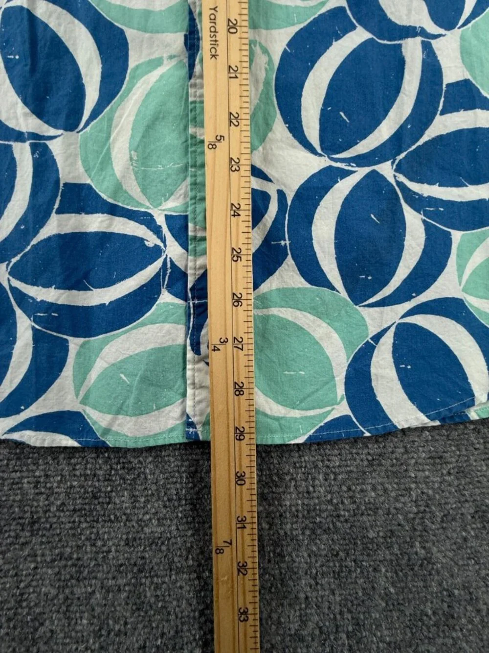 NWT J Crew Men Large Blue Geometric Beach Theme Short Sleeve Button Up Shirt